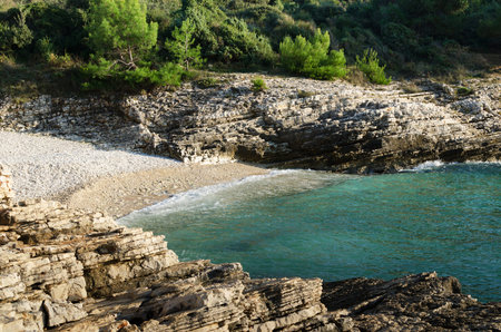 Bay Plovanije of Adriatic sea on Cape Kamenjak, Istria, Croatia