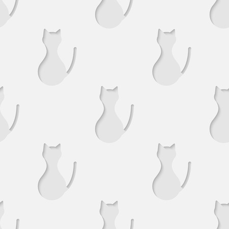 3d seamless cat body silhouette pattern background. のイラスト素材