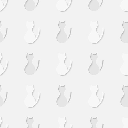 3d seamless cat body silhouette pattern background.のイラスト素材