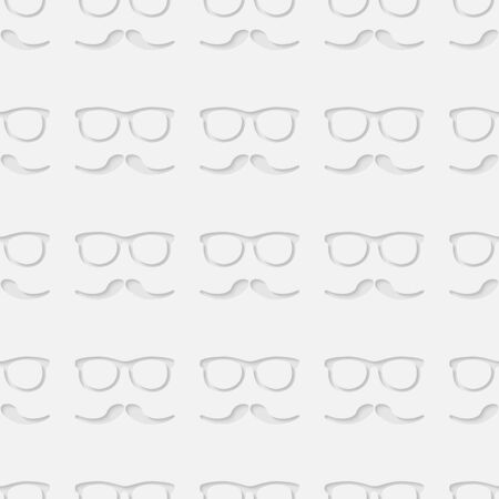 3d seamless pattern with hipster fashion symbols  sunglasses and mustache.のイラスト素材