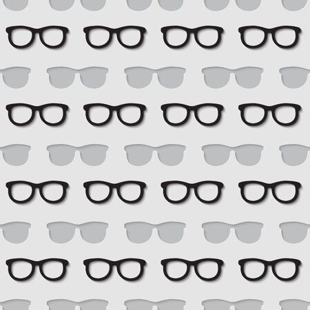  3d seamless pattern with summer fashion accessory  hipster sunglasses. のイラスト素材