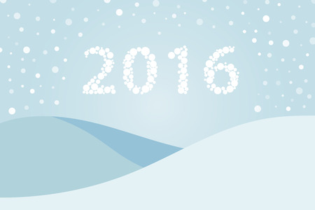 Winter light blue background with snowflakes and hills of snow. Space for text. Eps10.のイラスト素材