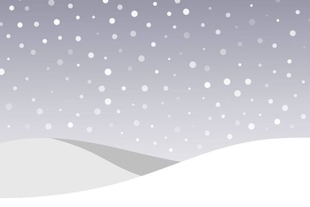 Winter lilac background with snowflakes and hills of snow. Space for text.のイラスト素材