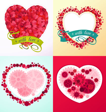 romantic and lovely ornament for various purpose and event such as valentine and weddingのイラスト素材