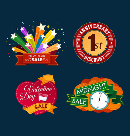 various colorful banner and tittle template for sale eventのイラスト素材
