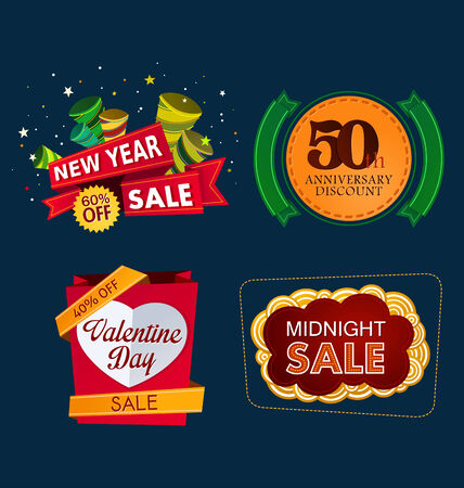 various colorful banner and tittle template for sale eventのイラスト素材