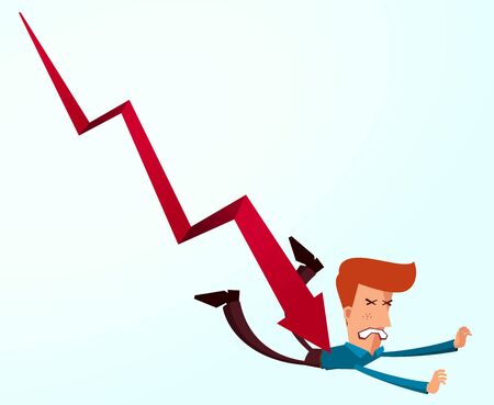 young businessman get painful resultのイラスト素材