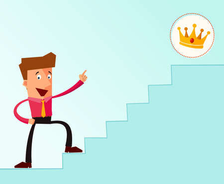 young man point a direction to the successのイラスト素材