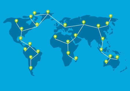 every part of the world is connected into single networkのイラスト素材