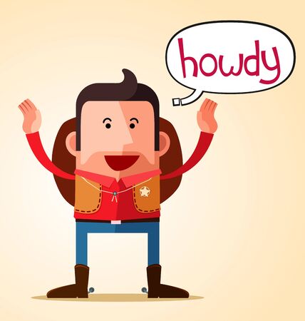 young man greets friendlyのイラスト素材