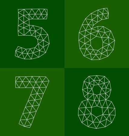 collection of colorful polygonal numberのイラスト素材