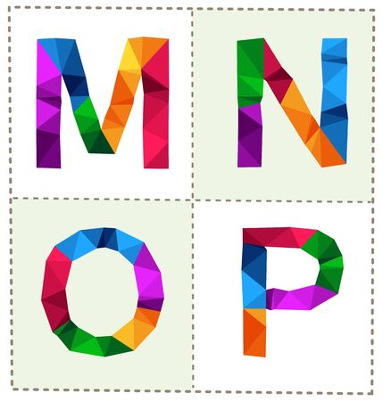 colorful polygonal font for various useのイラスト素材