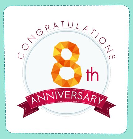 colorful polygonal number anniversary logoのイラスト素材