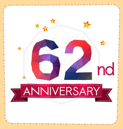 colorful polygonal number anniversary logoのイラスト素材