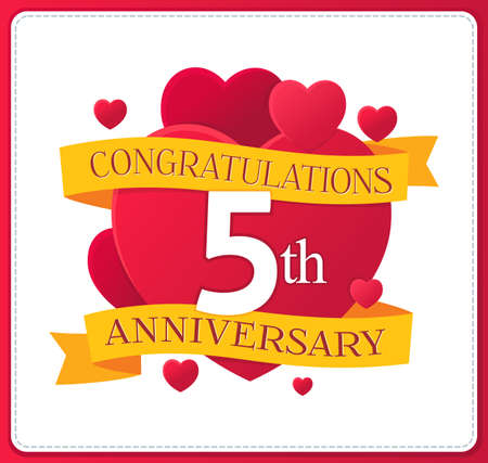 colorful marriage anniversary logoのイラスト素材