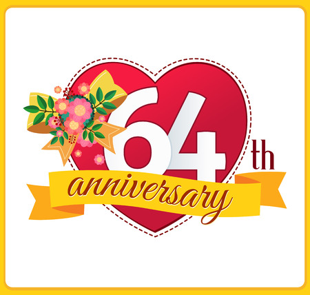 colorful marriage anniversary logoのイラスト素材