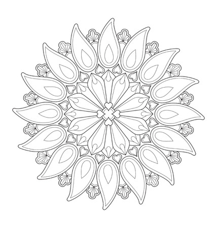 Decorative mandala illustration for adult coloring, well arranged group and easy to editのイラスト素材