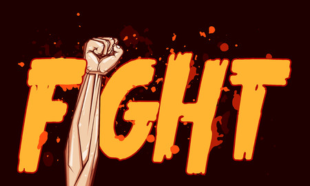 clenched fist vector illustration for resistance and revolution symbolのイラスト素材