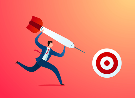 taking business action to achieve targetのイラスト素材