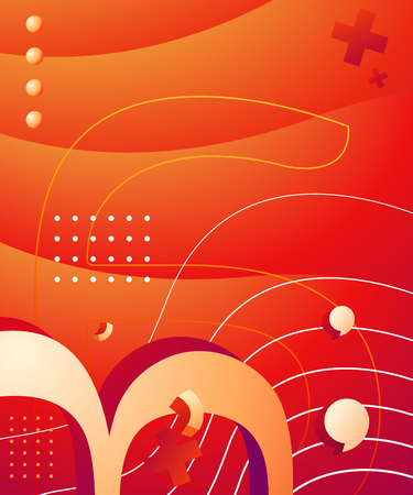Gradient abstract composition with bright color. Modern graphic elements. Template for background, banner, poster, flyer or presentation. Vector graphic.のイラスト素材