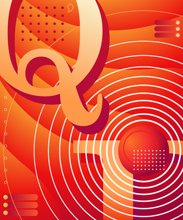 Gradient abstract composition with bright color. Modern graphic elements. Template for background, banner, poster, flyer or presentation. Vector graphic.のイラスト素材