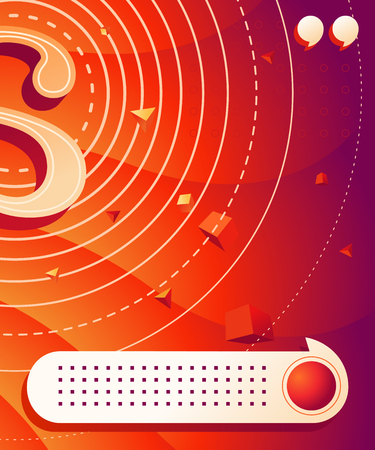 Gradient abstract composition with bright color. Modern graphic elements. Template for background, banner, poster, flyer or presentation. Vector graphic.のイラスト素材