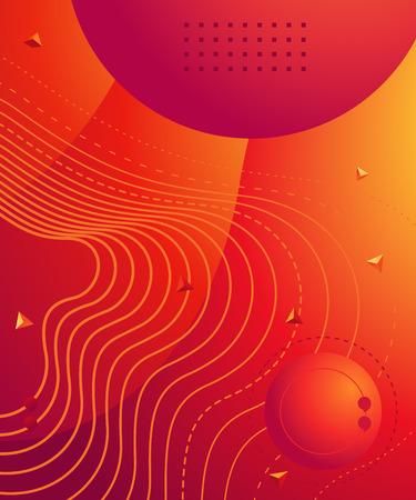 Gradient abstract composition with bright color. Modern graphic elements. Template for background, banner, poster, flyer or presentation. Vector graphic.のイラスト素材