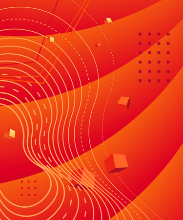 Gradient abstract composition with bright color. Modern graphic elements. Template for background, banner, poster, flyer or presentation. Vector graphic.のイラスト素材