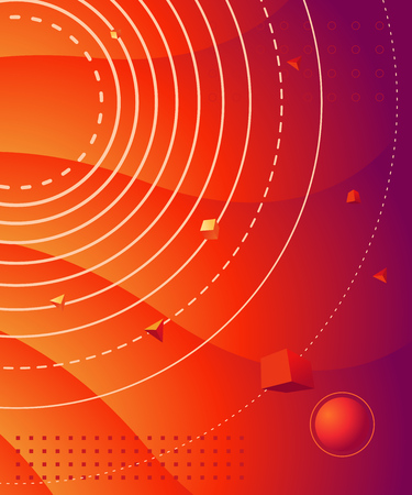 Gradient abstract composition with bright color. Modern graphic elements. Template for background, banner, poster, flyer or presentation. Vector graphic.のイラスト素材