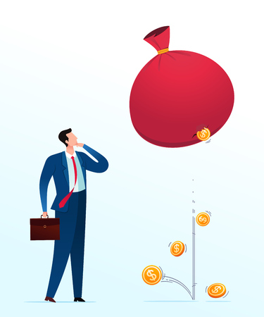 Failure investment. Business concept vector illustration.のイラスト素材