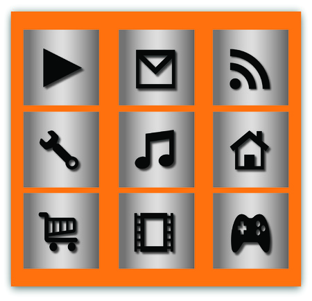 Stainless steel iconsのイラスト素材