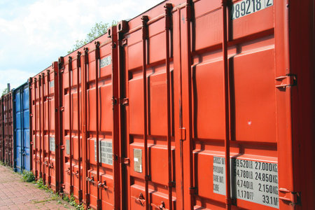 Container in a row - waiting for the next journey