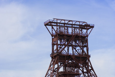 ancient shaft tower - coal mine consol, gelsenkirchen, built 1922, closed 1997 - 