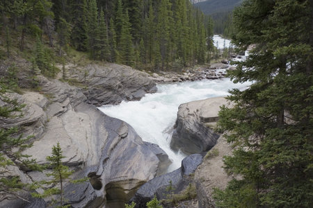 raging torrent of the mistaya river - mistaya canyon, banff national park, canada - の写真素材