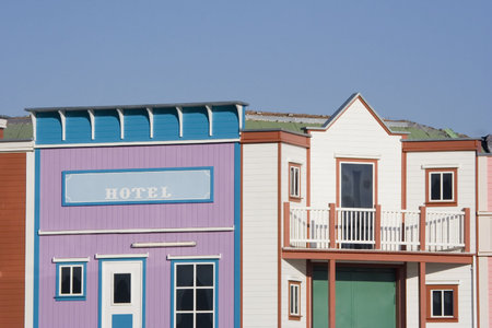 multi colored houses - gold rush in the northの写真素材