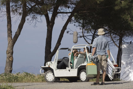 actors at work - french riviera, mediterranean sea の写真素材