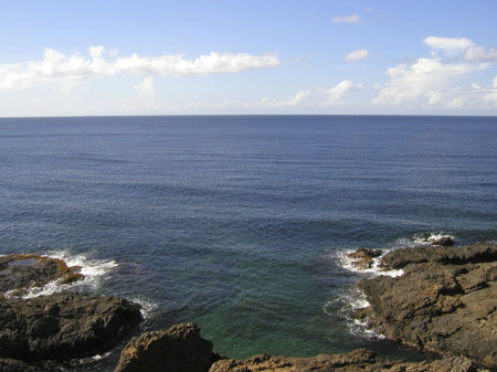caribbean sea with cliffs