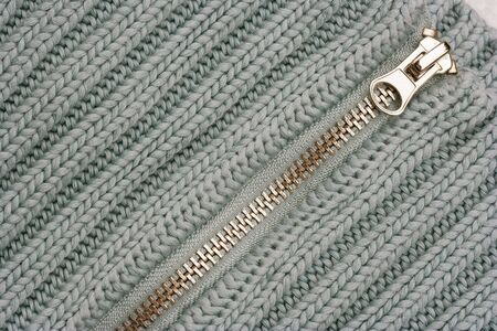 Zipper on Sweater - knitting pattern with purls and knitsの写真素材