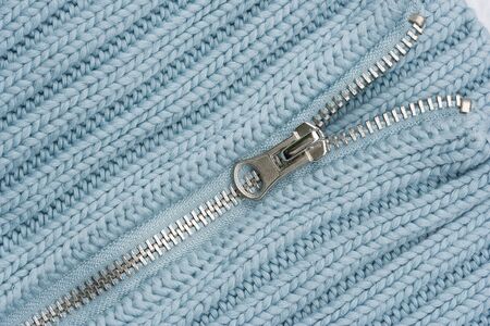 Open Zipper on Sweater - knitting pattern with purls and knitsの写真素材