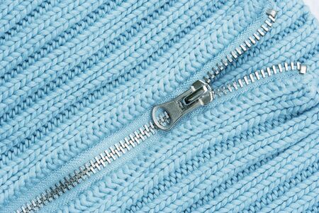 Open Zipper on Sweater - knitting pattern with purls and knits の写真素材