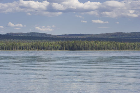 Green Lake - Panoramic view - South Cariboo, British Columbia, Canadaの写真素材