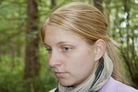 Young Woman in the Woods - Pacific Rim National Park, Vancouver Island, British Columbia, Canada