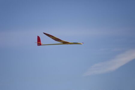 Model Aircraft - against blue Skyの写真素材