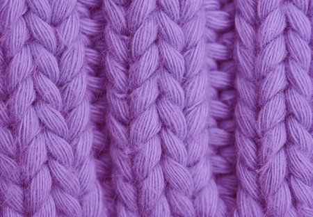 Macro of a woolen Pattern - Knitting Pattern with Purls and Knitsの写真素材
