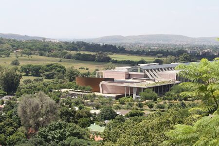 high view of mountains and buildingのeditorial素材