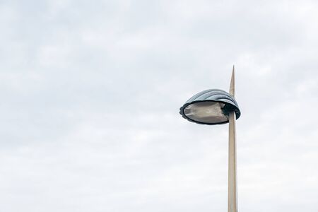 party lights on a stand against an empty sky with plenty of empty space and negative spaceの写真素材