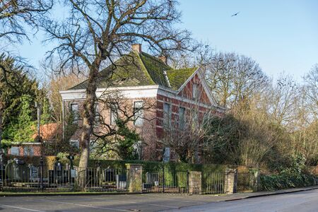 Doel Belgium December 24 2019 Abandoned village Doel in Belgium as a ghost town taken over by grafity street art near the the nuclear power plantのeditorial素材