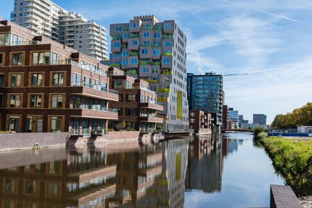 Amsterdam 29 September 2019 glass tower buildings in the financial center of the  city of Amsterdam in Holland the Netherlands called the zuid-asのeditorial素材
