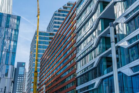 Amsterdam 29 September 2019 glass tower buildings in the financial center of the  city of Amsterdam in Holland the Netherlands called the Zuid-asのeditorial素材