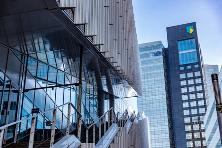 Amsterdam 29 September 2019 glass tower buildings in the financial center of the  city of Amsterdam in Holland the Netherlands called the Zuid-asのeditorial素材